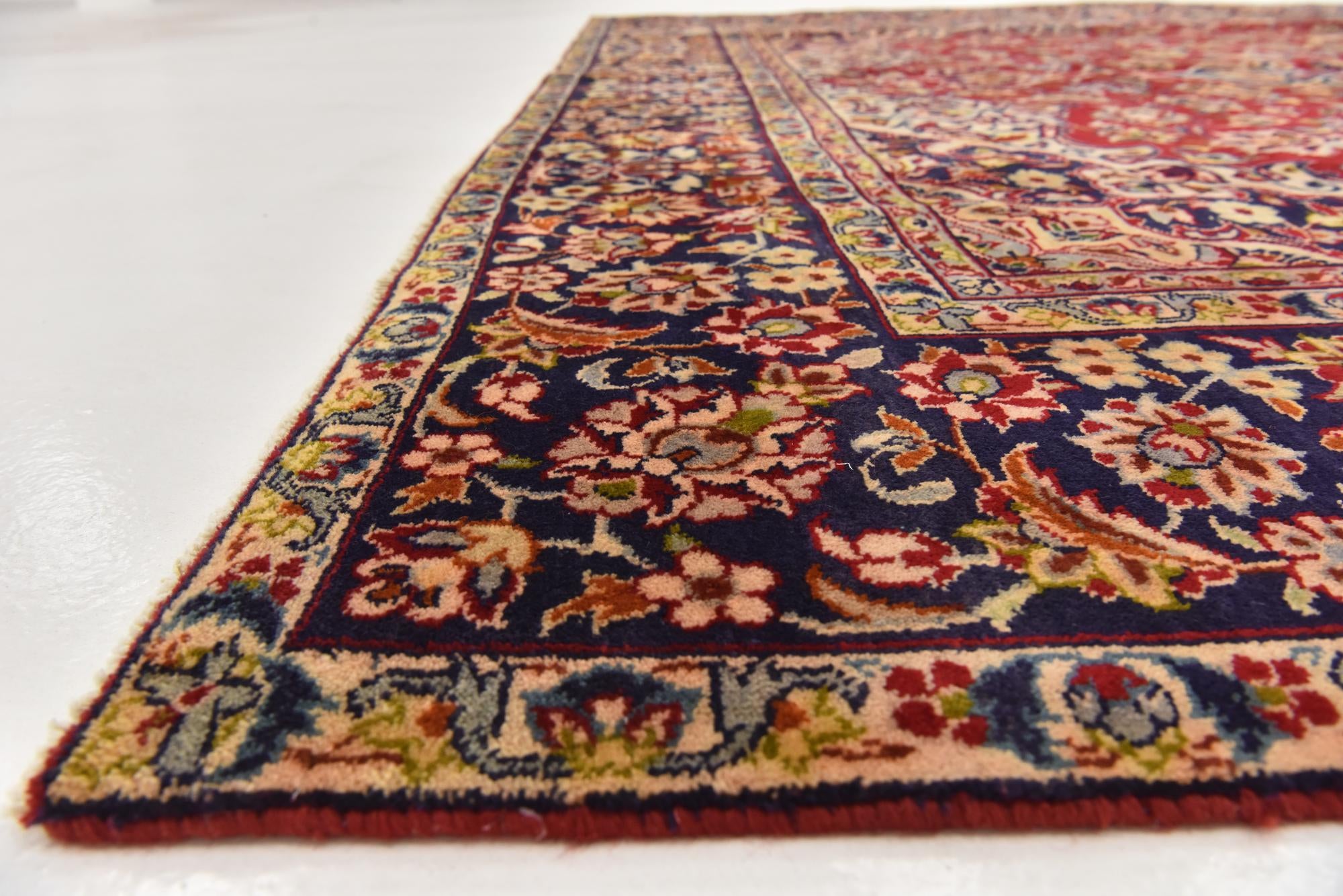 8' 10 x 12' 9 Hand Knotted Isfahan Persian Wool Rug