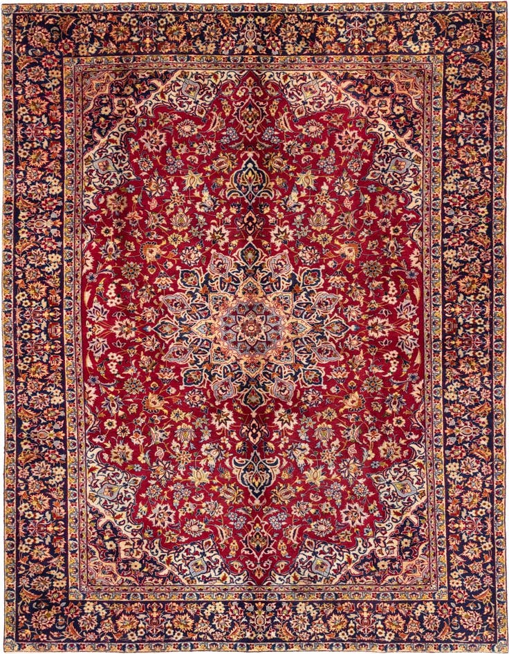 Detail image of 8' 10 x 12' 9 Hand Knotted Isfahan Persian Wool Rug