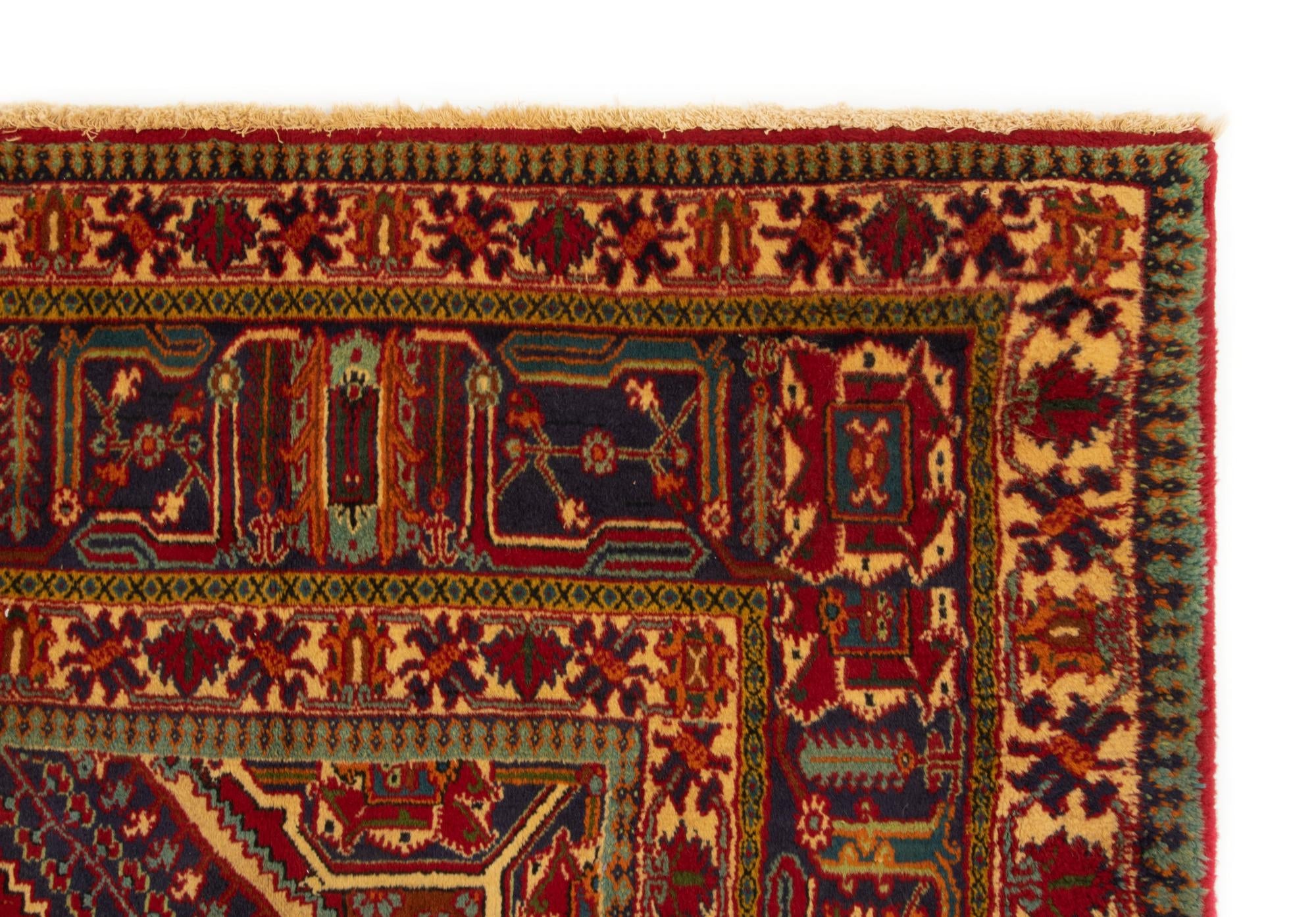 7' 11 x 11' Hand Knotted Isfahan Persian Wool Rug
