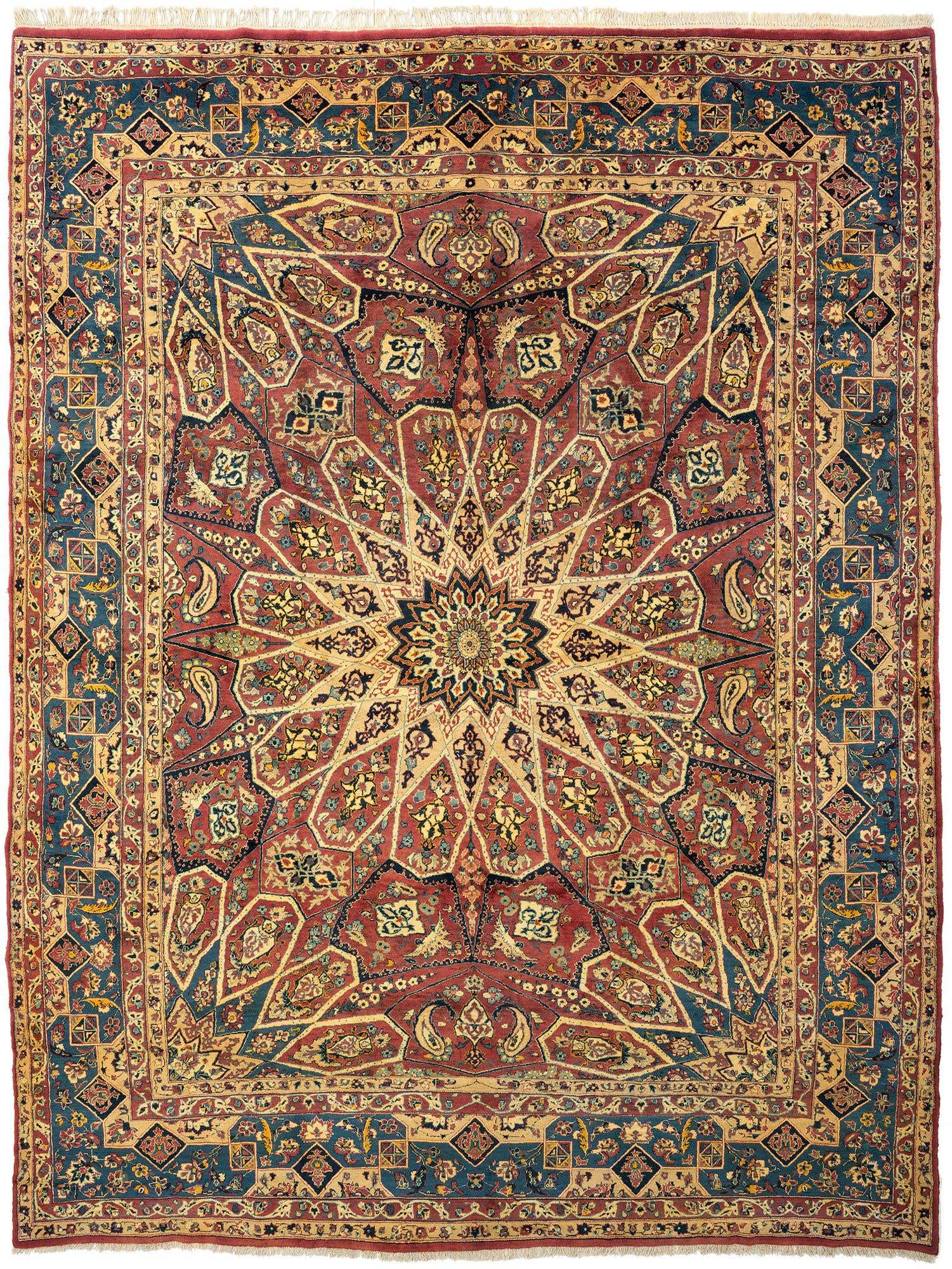 9' 10 x 12' 10 Hand Knotted Isfahan Persian Wool Rug