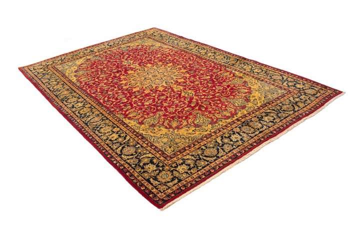 8' 10 x 12' 10 Hand Knotted Isfahan Persian Wool Rug