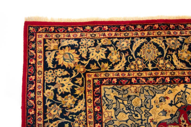 Detail image of 8' 10 x 12' 10 Hand Knotted Isfahan Persian Wool Rug