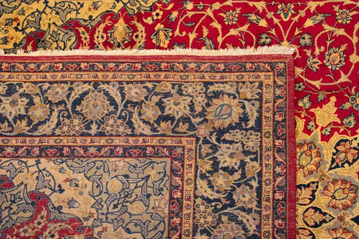 8' 10 x 12' 10 Hand Knotted Isfahan Persian Wool Rug