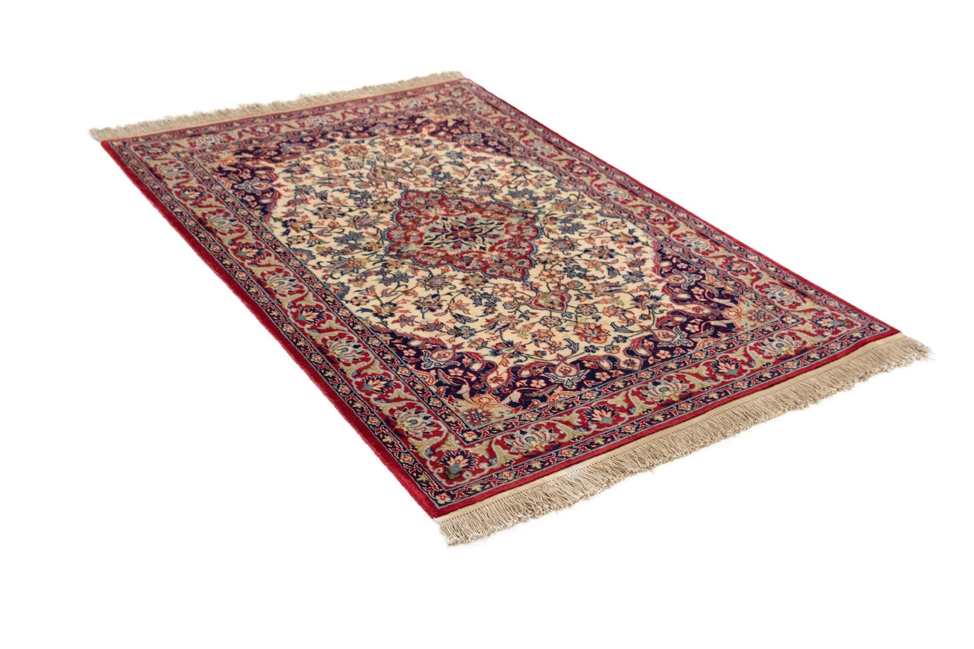 105cm x 155cm anudado a mano Isfahan Alfombra Persa