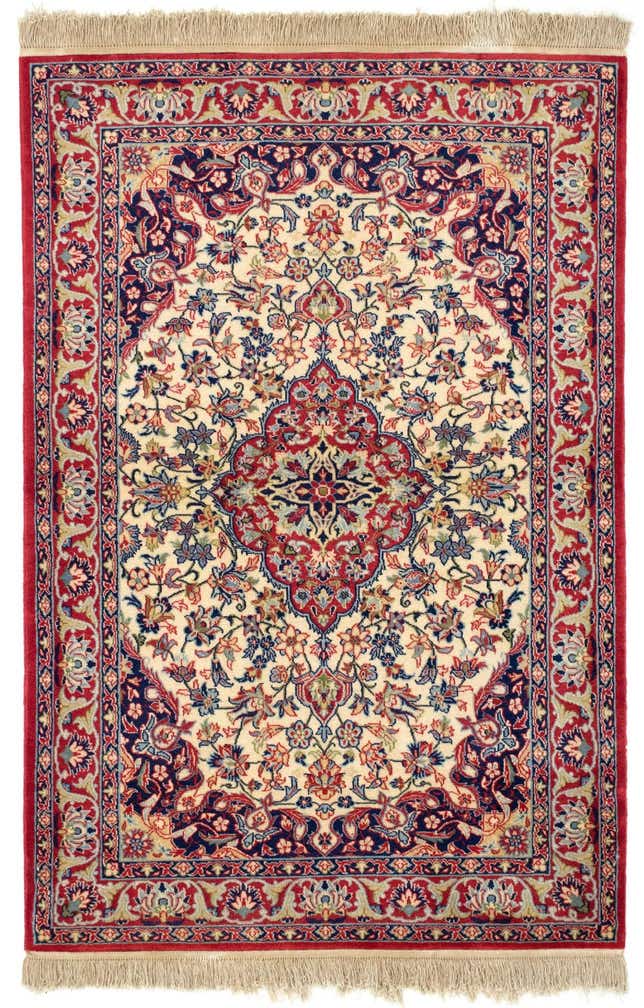 105cm x 155cm anudado a mano Isfahan Alfombra Persa