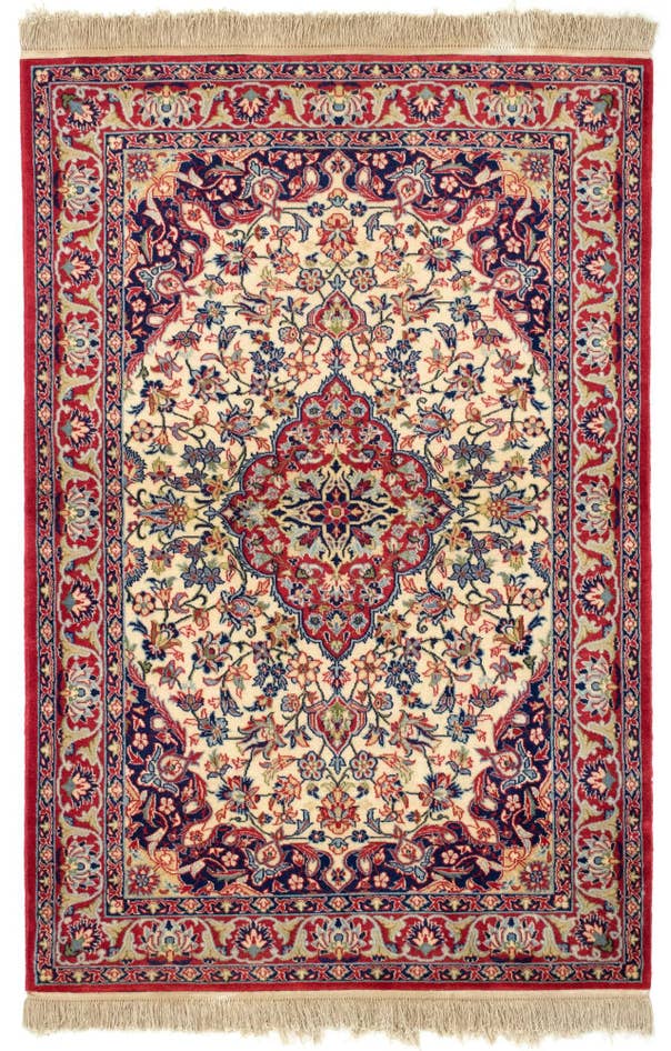 Detail image of 105cm x 155cm anudado a mano Isfahan Alfombra Persa