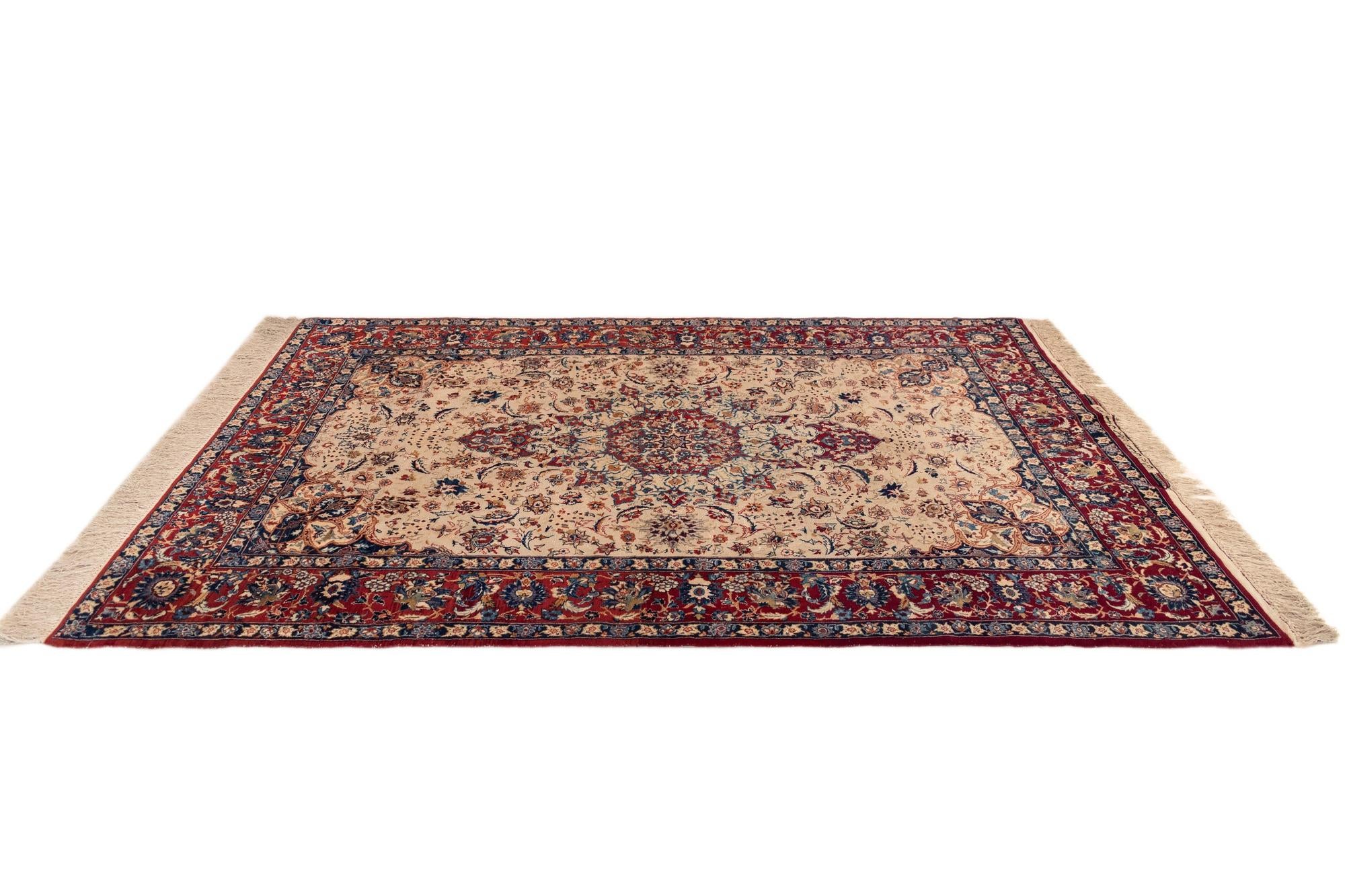 4' 8 x 7' 1 Isfahan Wool Rug