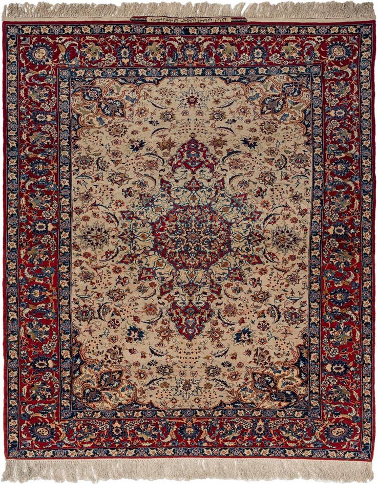 Detail image of 4' 8 x 7' 1 Isfahan Wool Rug