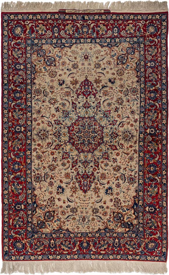 Detail image of 4' 8 x 7' 1 Isfahan Wool Rug