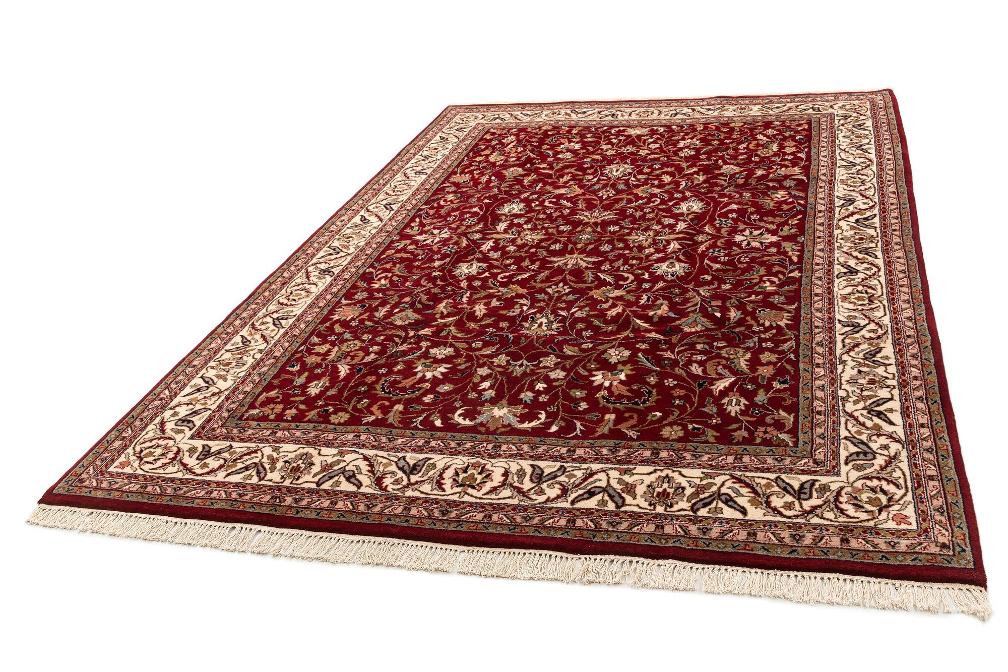 8' x 11' 3 Hand Knotted Isfahan Wool Rug