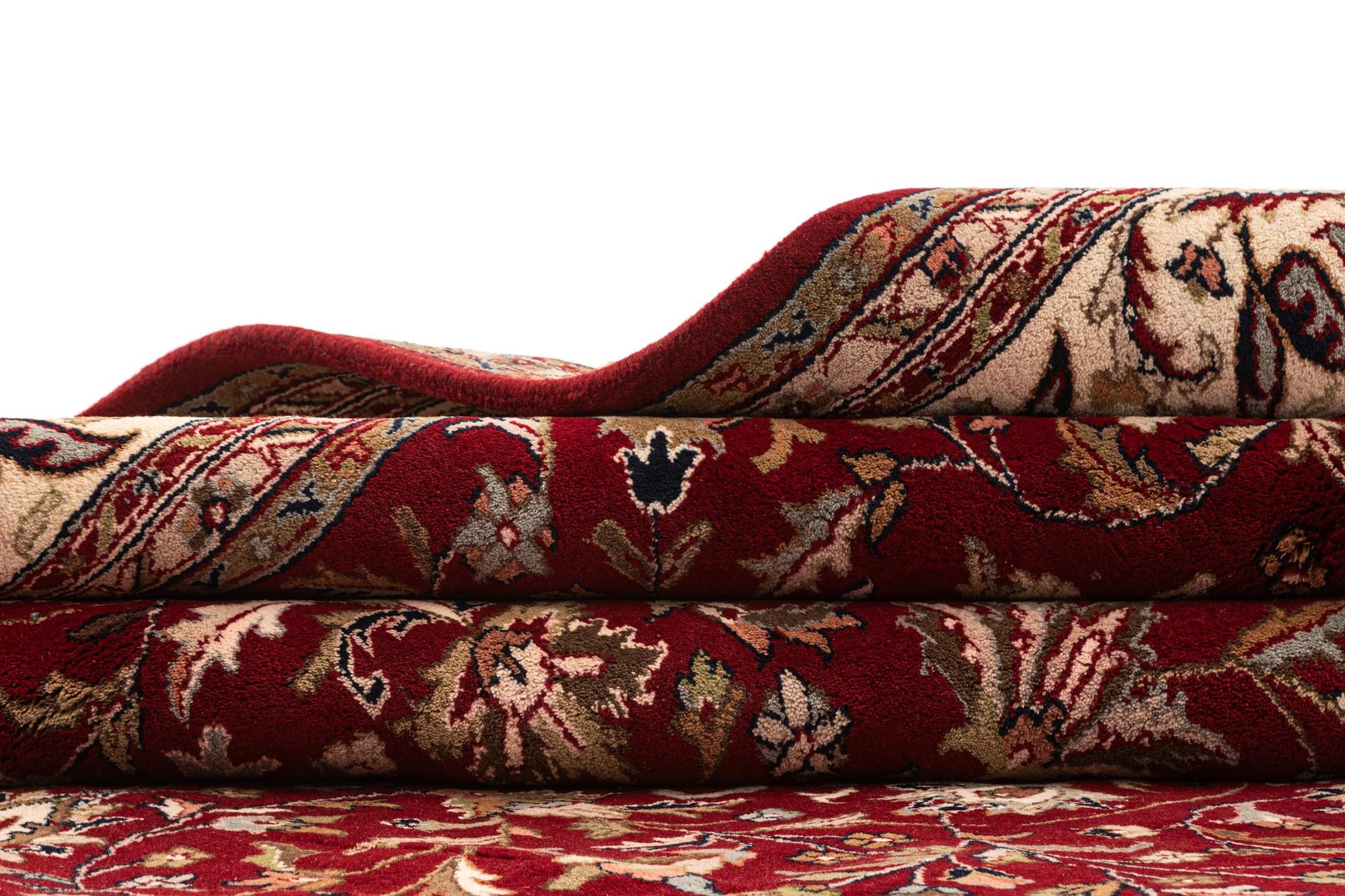 8' x 11' 3 Hand Knotted Isfahan Wool Rug
