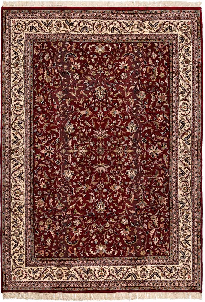 8' x 11' 3 Hand Knotted Isfahan Wool Rug