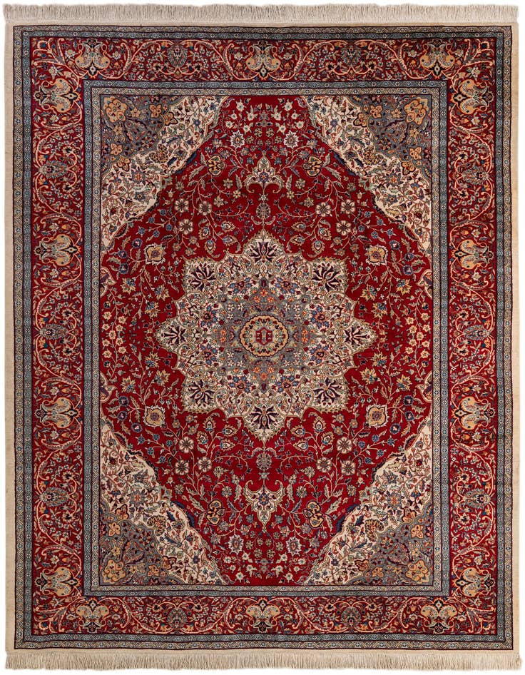 Detail image of 7' 3 x 10' 7 Hand Knotted Isfahan Wool Rug