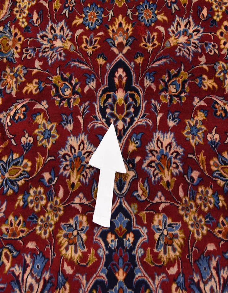 Detail image of 9' 8 x 13' 3 Hand Knotted Isfahan Persian Wool Rug