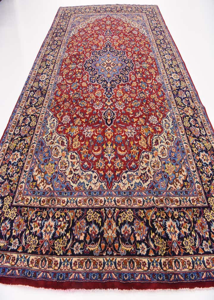 9' 8 x 13' 3 Hand Knotted Isfahan Persian Wool Rug
