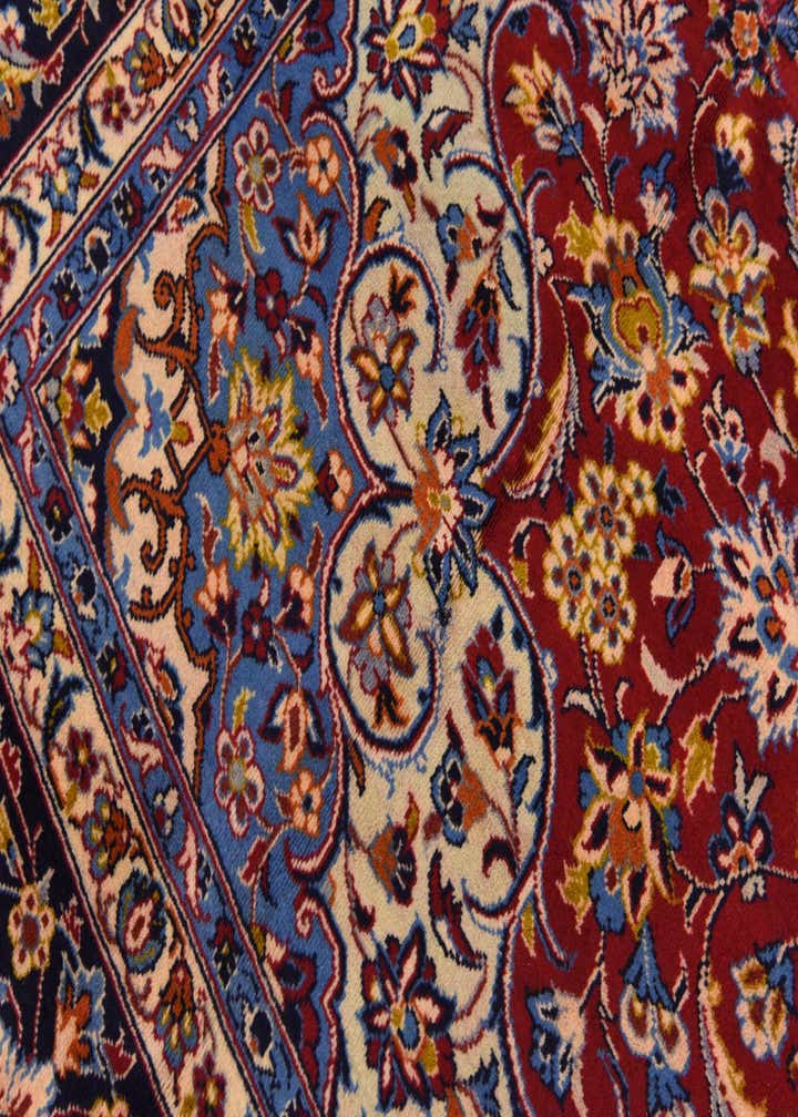 9' 8 x 13' 3 Hand Knotted Isfahan Persian Wool Rug