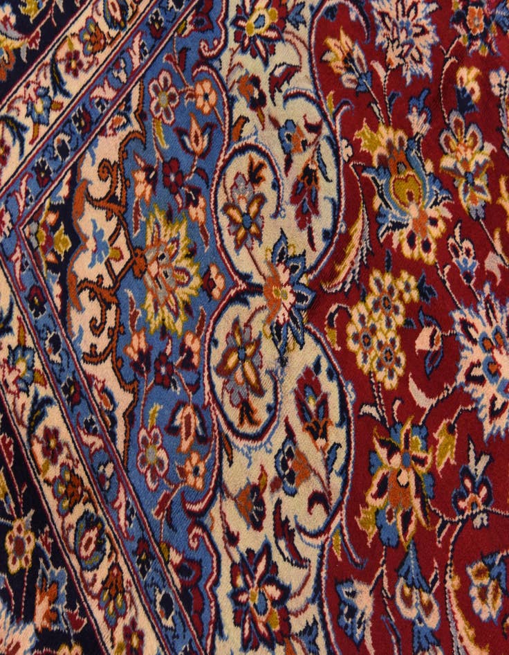 Detail image of 9' 8 x 13' 3 Hand Knotted Isfahan Persian Wool Rug