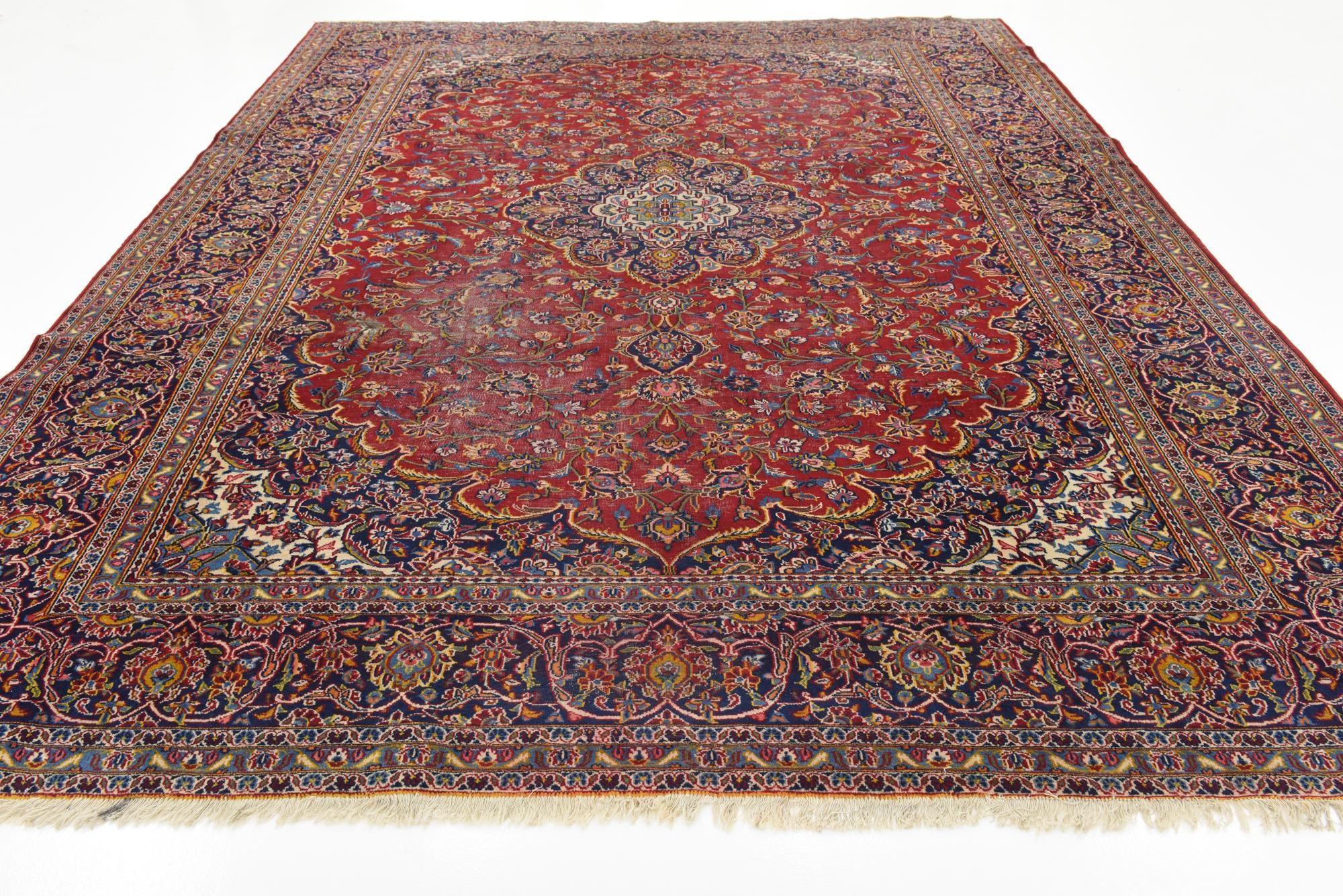 9' 10 x 13' 2 Hand Knotted Isfahan Persian Wool Rug