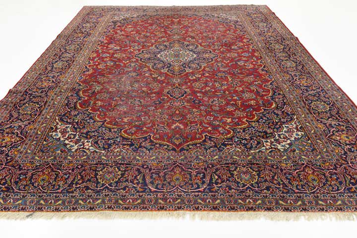 9' 10 x 13' 2 Hand Knotted Isfahan Persian Wool Rug