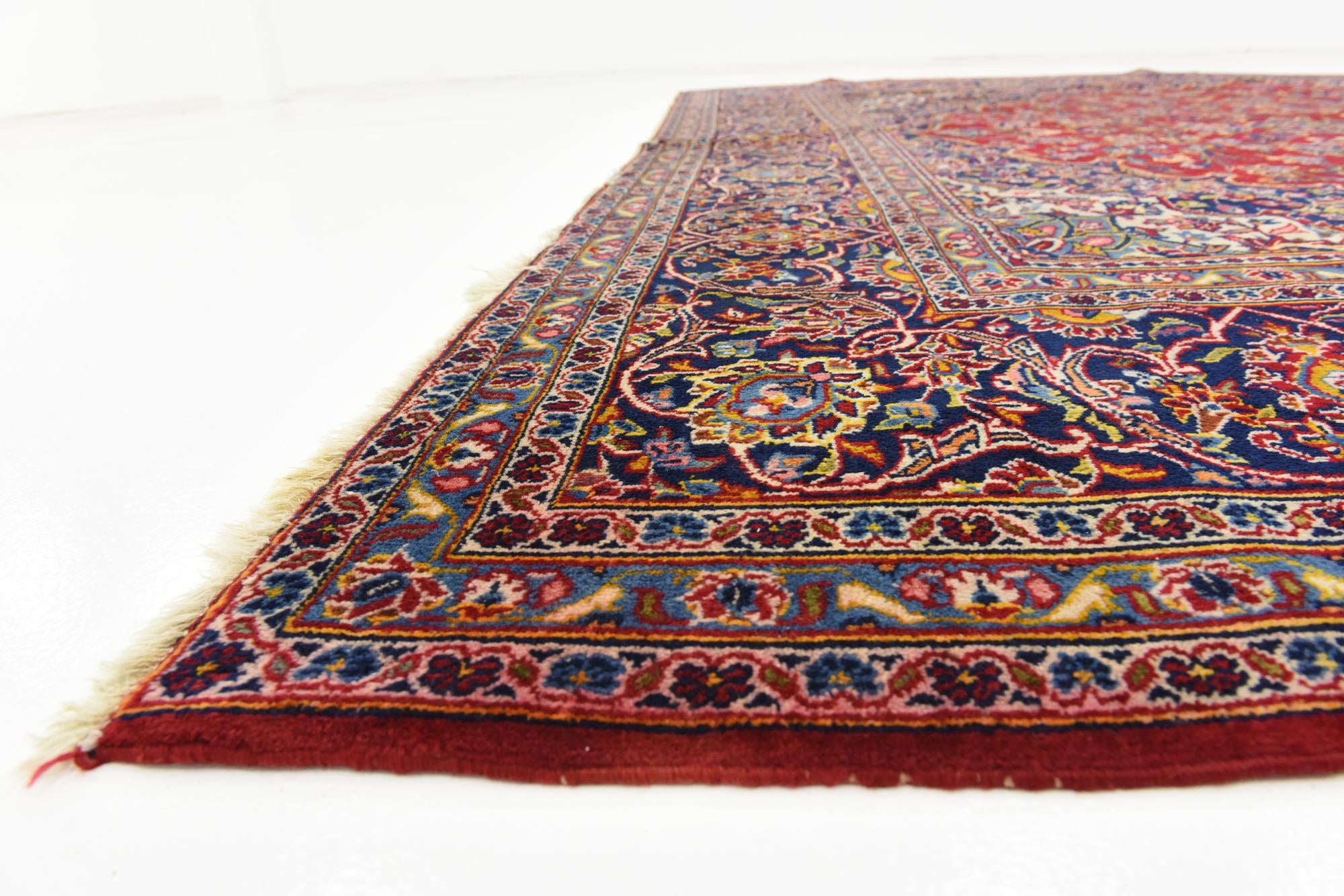 9' 10 x 13' 2 Hand Knotted Isfahan Persian Wool Rug