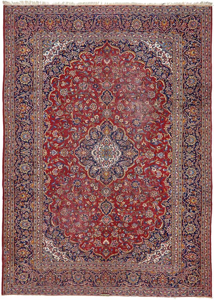 9' 10 x 13' 2 Hand Knotted Isfahan Persian Wool Rug