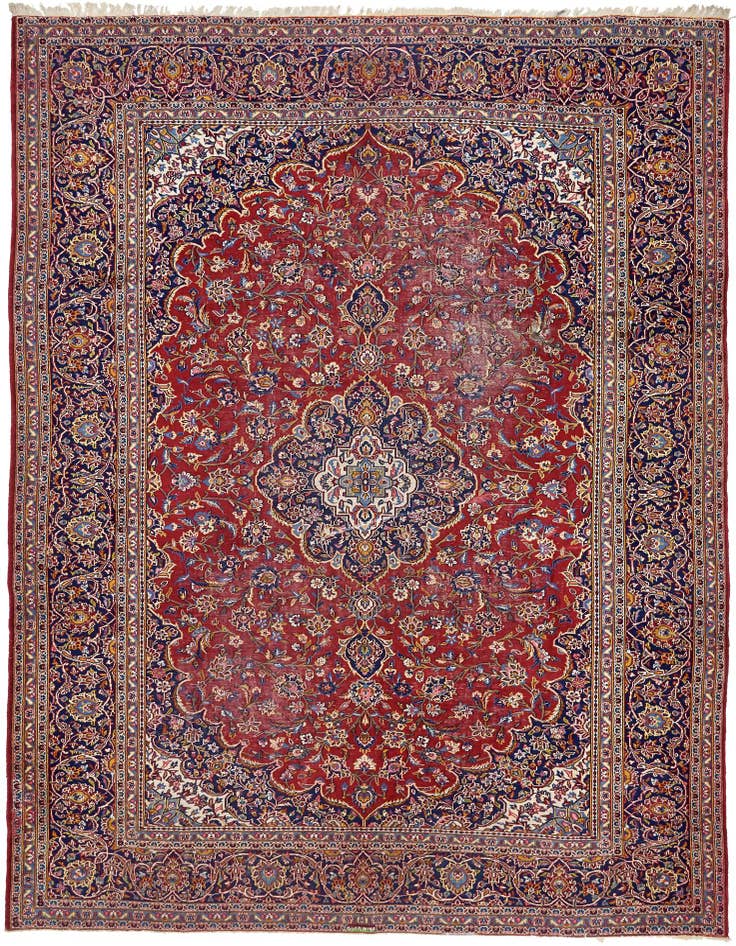 Detail image of 9' 10 x 13' 2 Hand Knotted Isfahan Persian Wool Rug