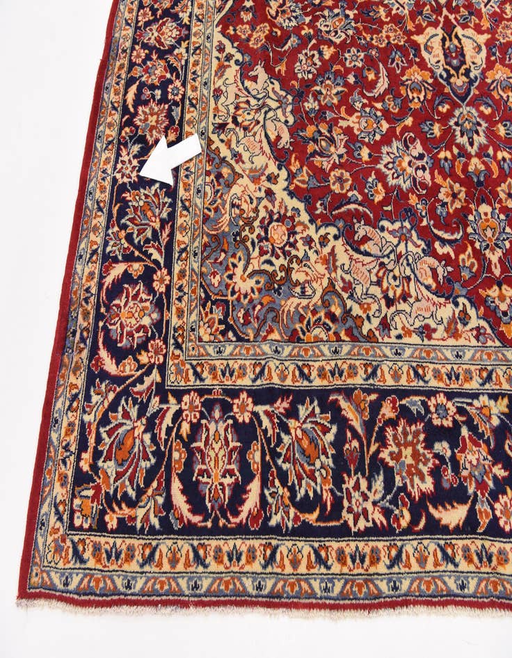 Detail image of 9' 9 x 13'  Hand Knotted Isfahan Persian Wool Rug