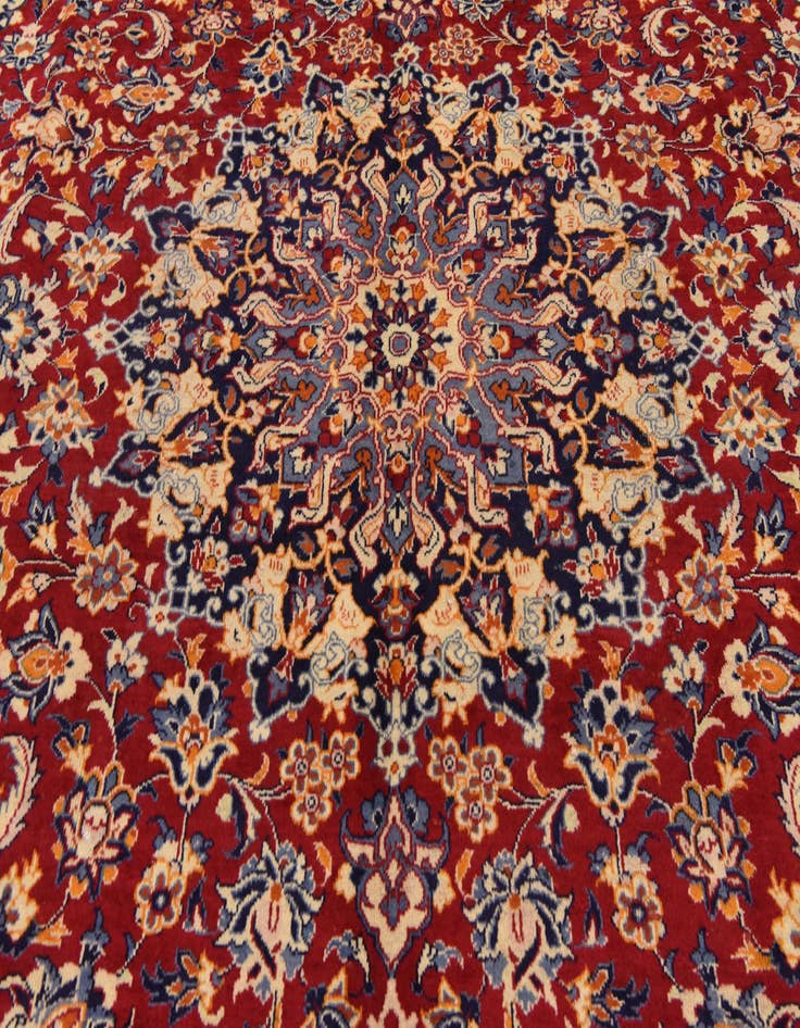 Detail image of 9' 9 x 13'  Hand Knotted Isfahan Persian Wool Rug