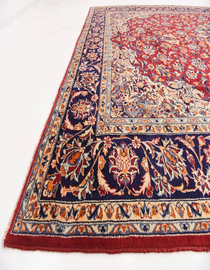 Detail image of 9' 9 x 13'  Hand Knotted Isfahan Persian Wool Rug