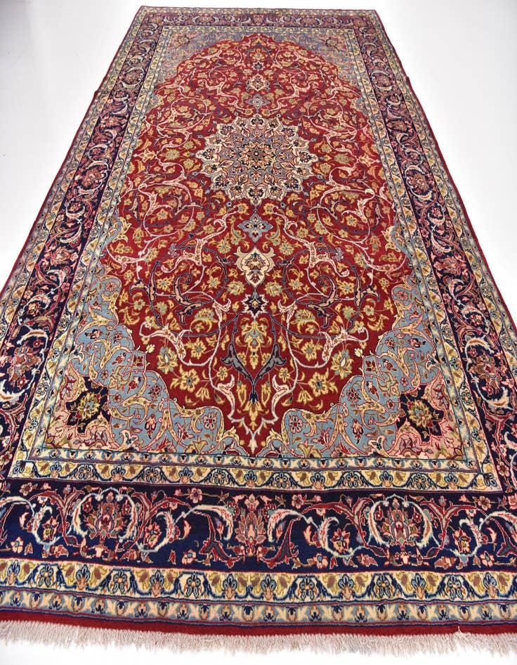 Detail image of 9' 8 x 12' 9 Hand Knotted Isfahan Persian Wool Rug