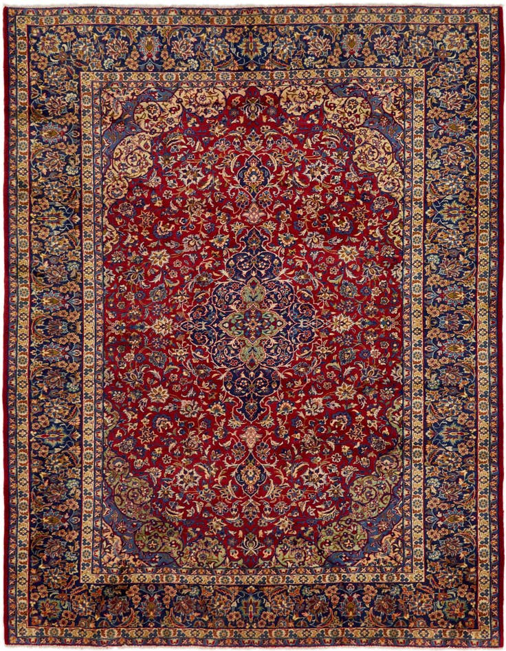 Detail image of 9' 8 x 12' 10 Hand Knotted Isfahan Persian Wool Rug
