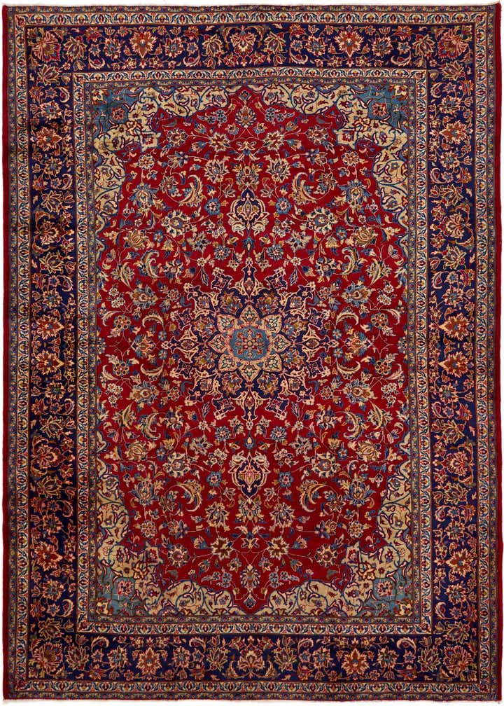 9' 8 x 13' Hand Knotted Isfahan Persian Wool Rug