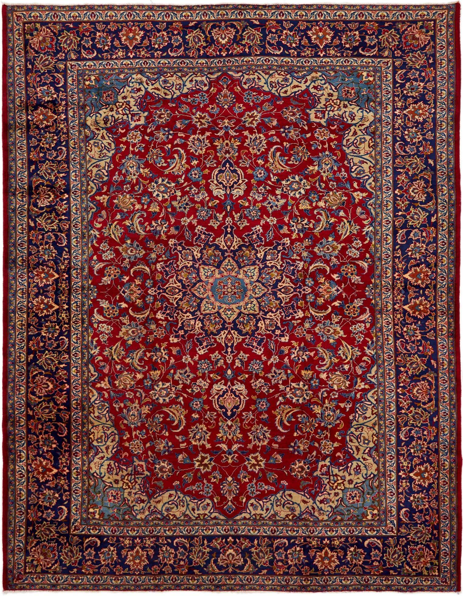 9' 8 x 13' Hand Knotted Isfahan Persian Wool Rug
