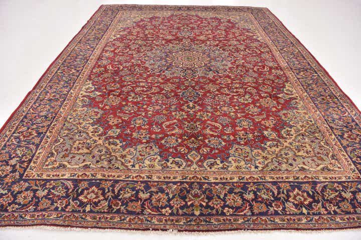 9' 10 x 13' 2 Hand Knotted Isfahan Persian Wool Rug