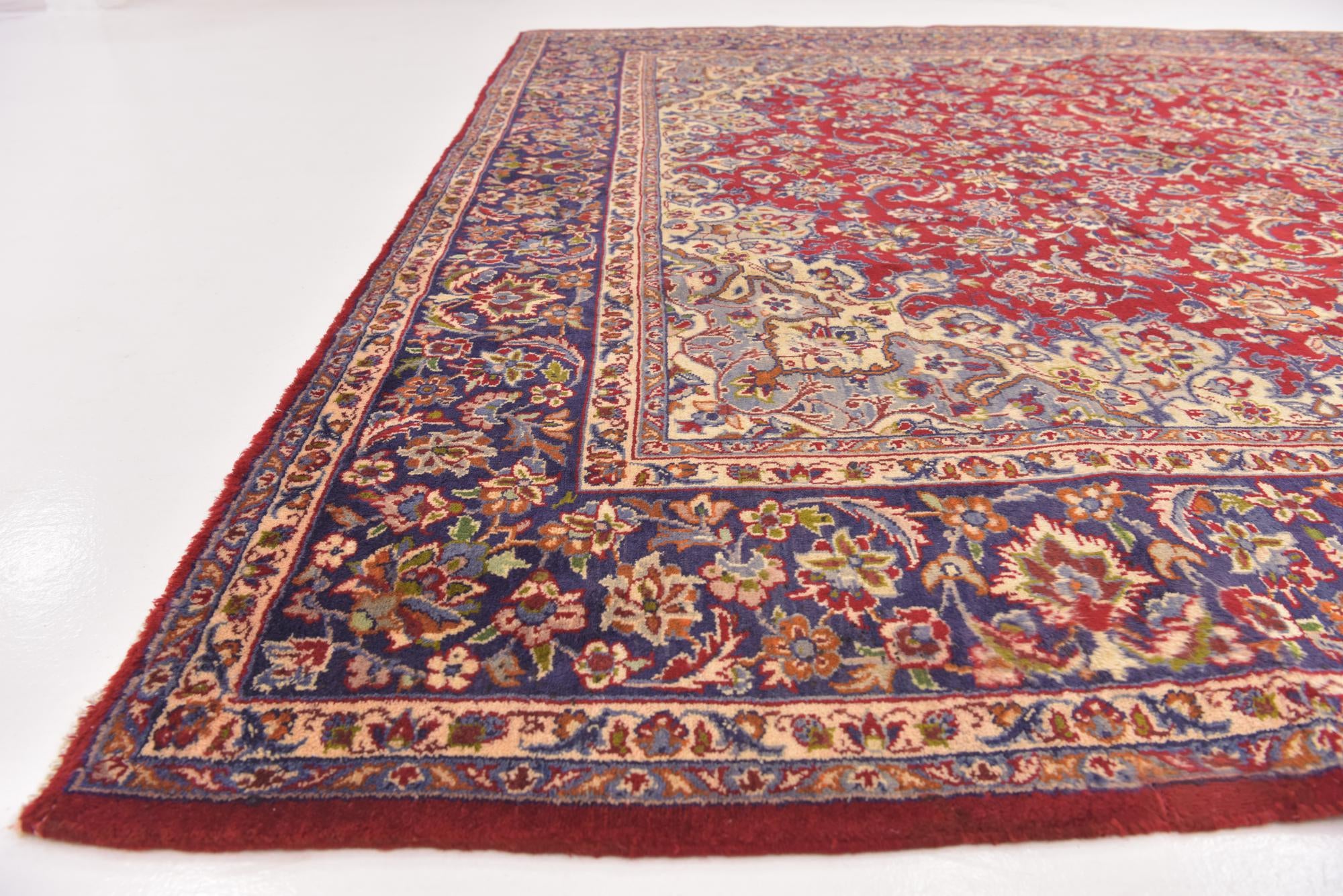 9' 10 x 13' 2 Hand Knotted Isfahan Persian Wool Rug