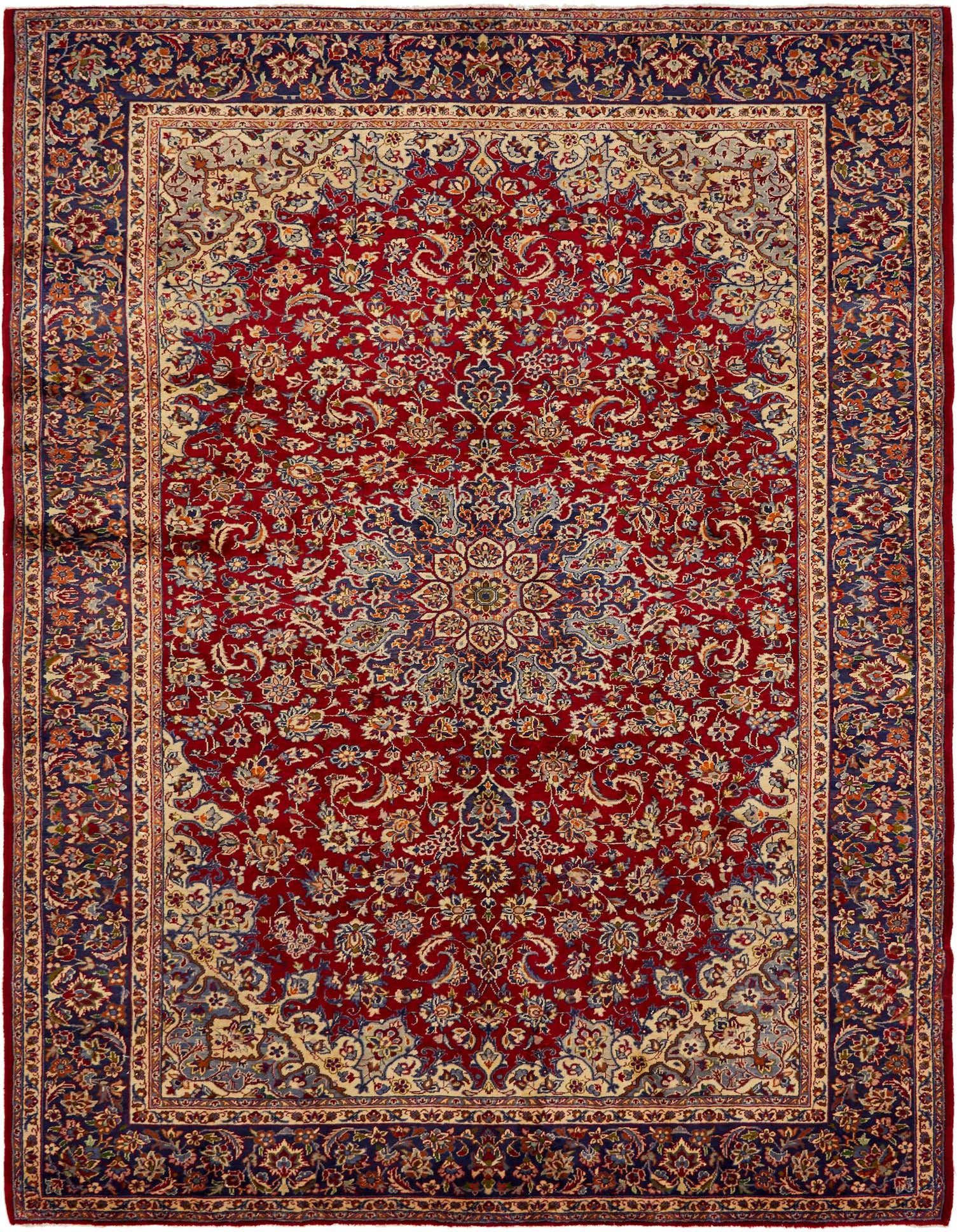 9' 10 x 13' 2 Hand Knotted Isfahan Persian Wool Rug