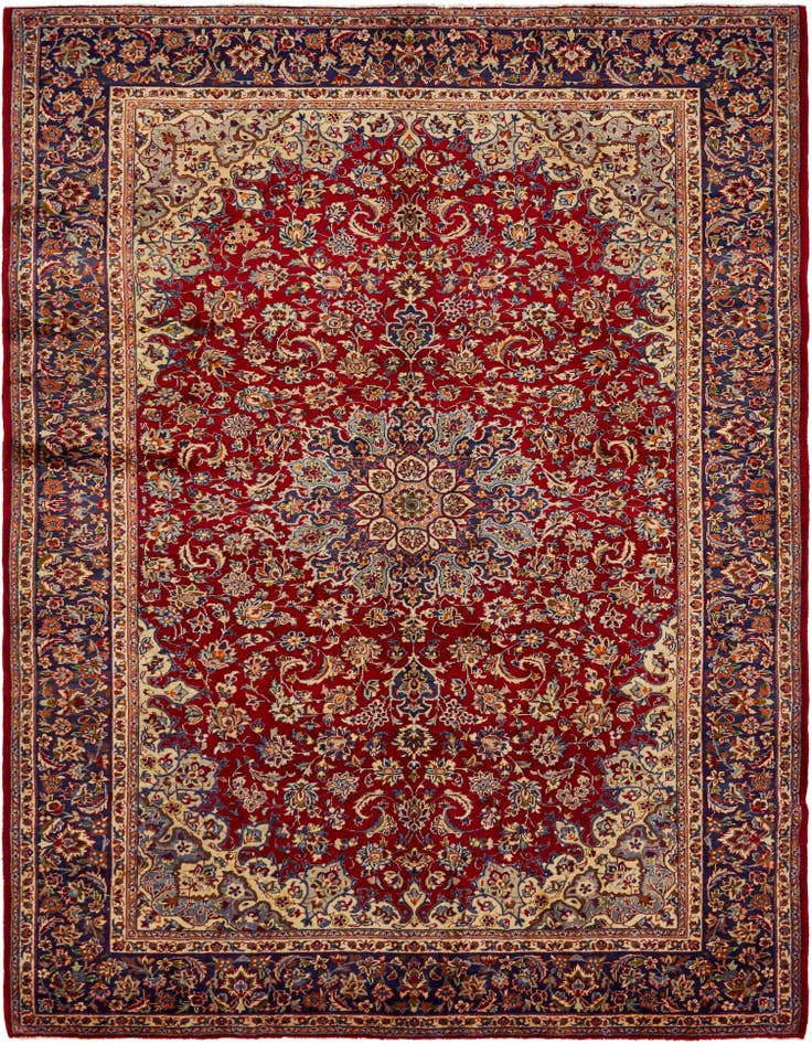 Detail image of 9' 10 x 13' 2 Hand Knotted Isfahan Persian Wool Rug