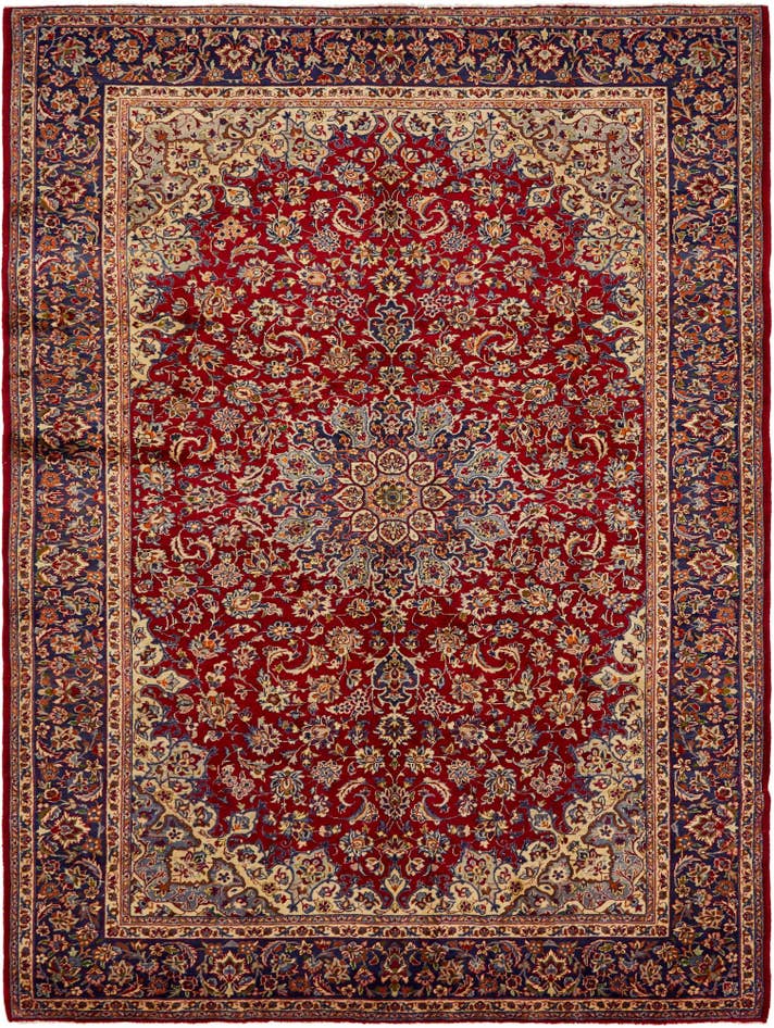 Detail image of 9' 10 x 13' 2 Hand Knotted Isfahan Persian Wool Rug