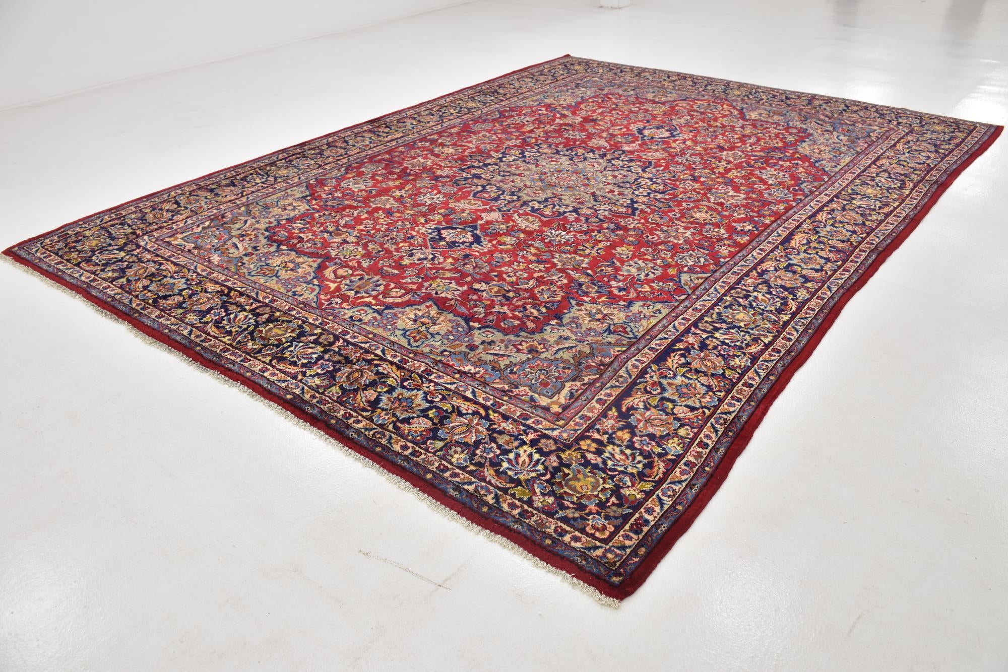 9' 8 x 13' 3 Hand Knotted Isfahan Persian Wool Rug