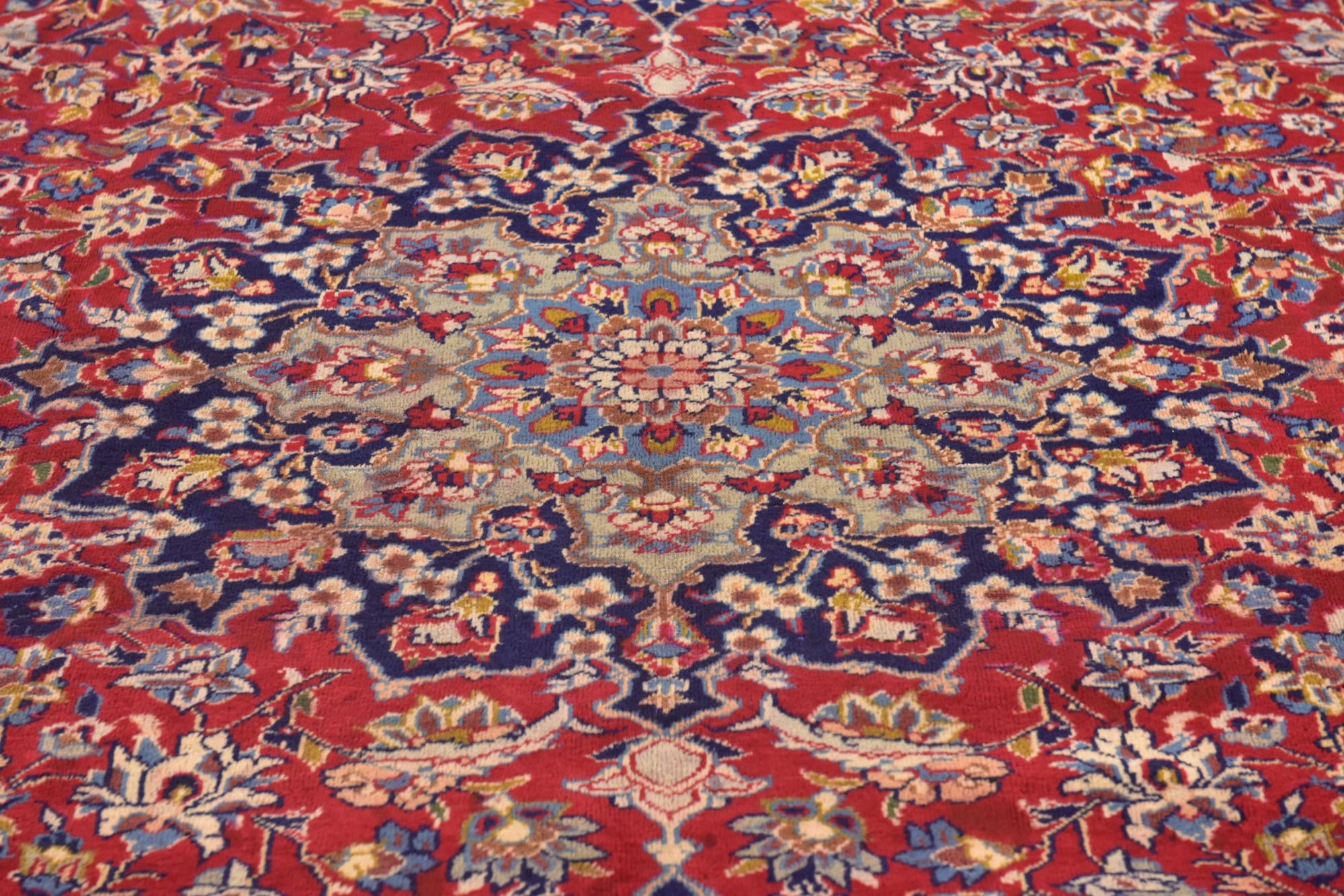 9' 8 x 13' 3 Hand Knotted Isfahan Persian Wool Rug