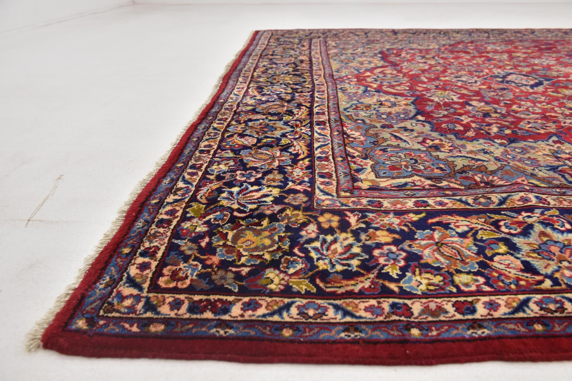 9' 8 x 13' 3 Hand Knotted Isfahan Persian Wool Rug