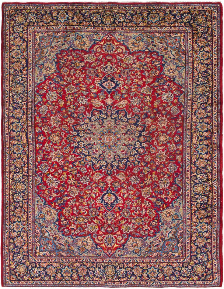Detail image of 9' 8 x 13' 3 Hand Knotted Isfahan Persian Wool Rug