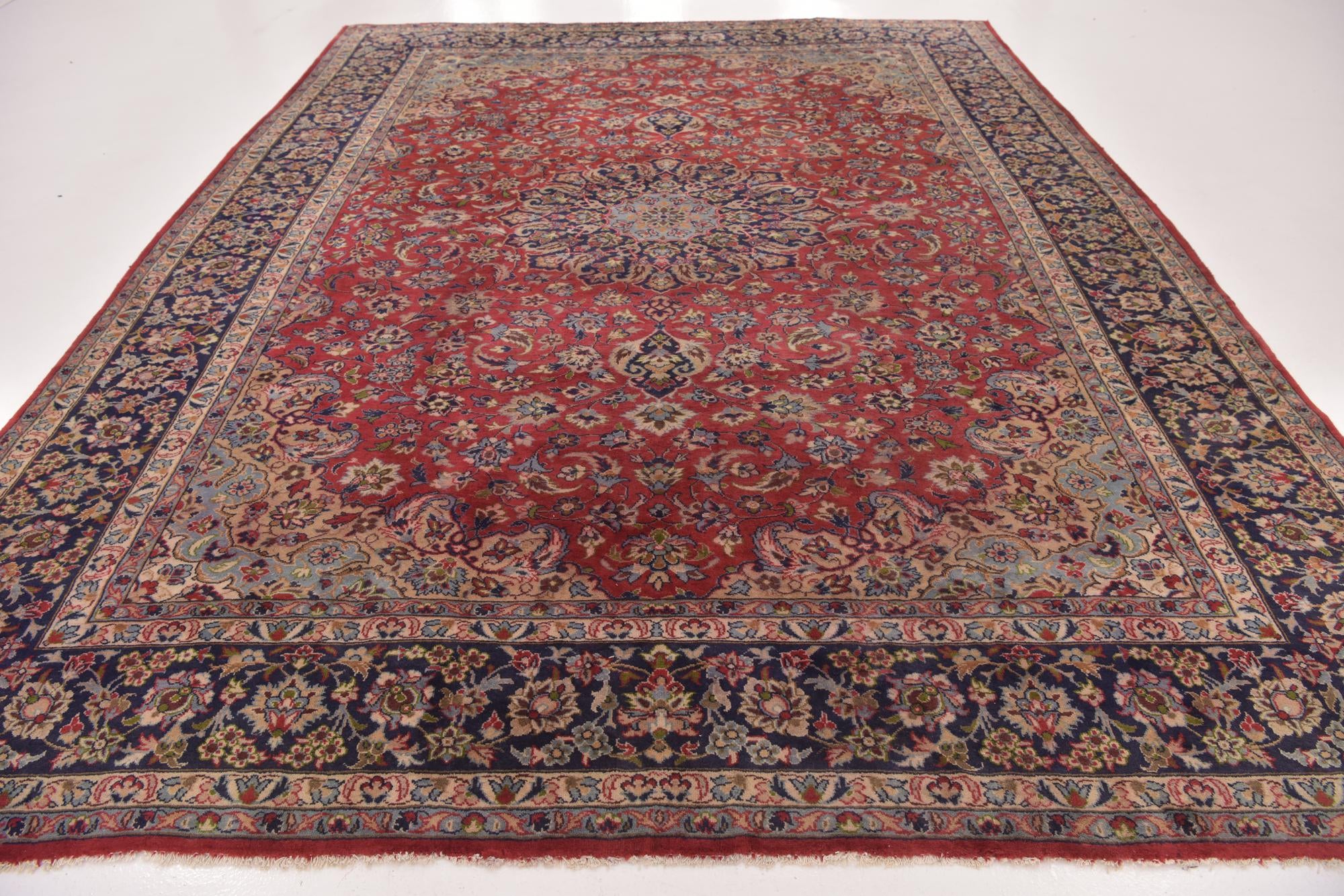 9' 9 x 12' 8 Hand Knotted Isfahan Persian Wool Rug