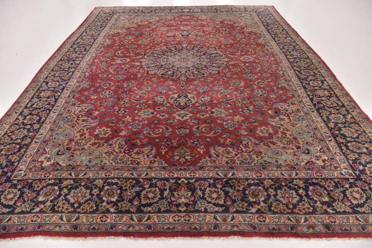 Detail image of 9' 9 x 12' 8 Hand Knotted Isfahan Persian Wool Rug