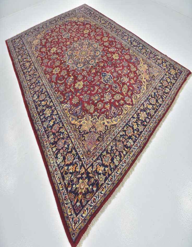 Detail image of 9' 7 x 12' 10 Hand Knotted Isfahan Persian Wool Rug