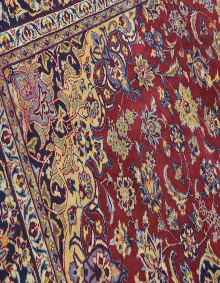 Detail image of 9' 7 x 12' 10 Hand Knotted Isfahan Persian Wool Rug