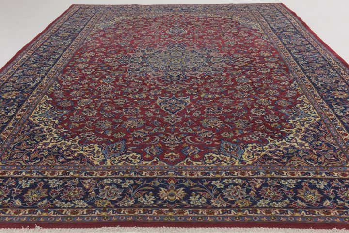 10' x 15' Hand Knotted Isfahan Persian Wool Rug