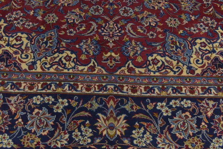 Detail image of 10' x 15' Hand Knotted Isfahan Persian Wool Rug