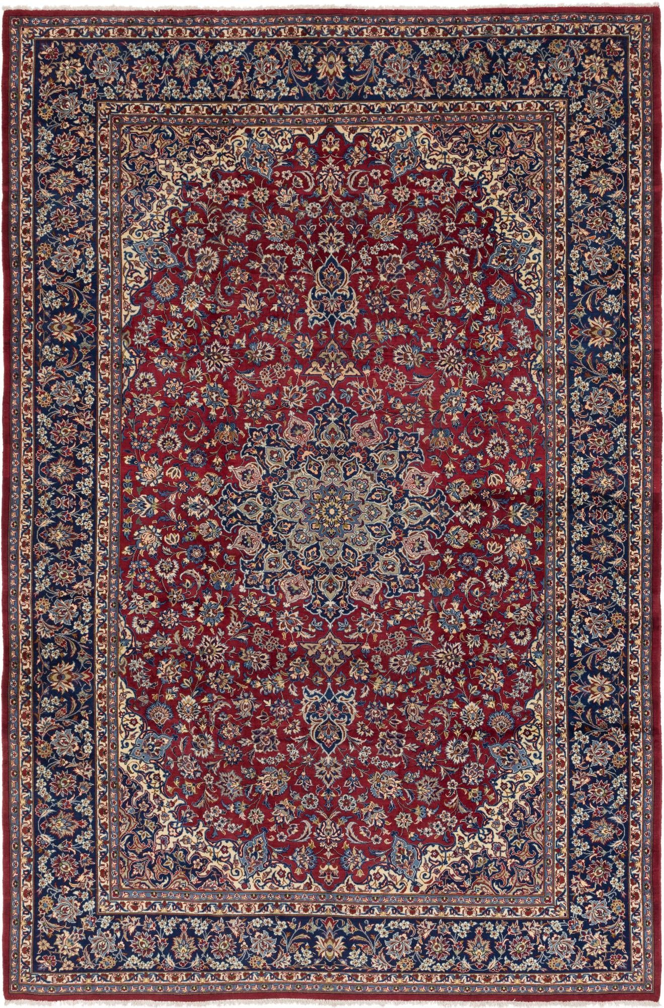10' x 15' Hand Knotted Isfahan Persian Wool Rug