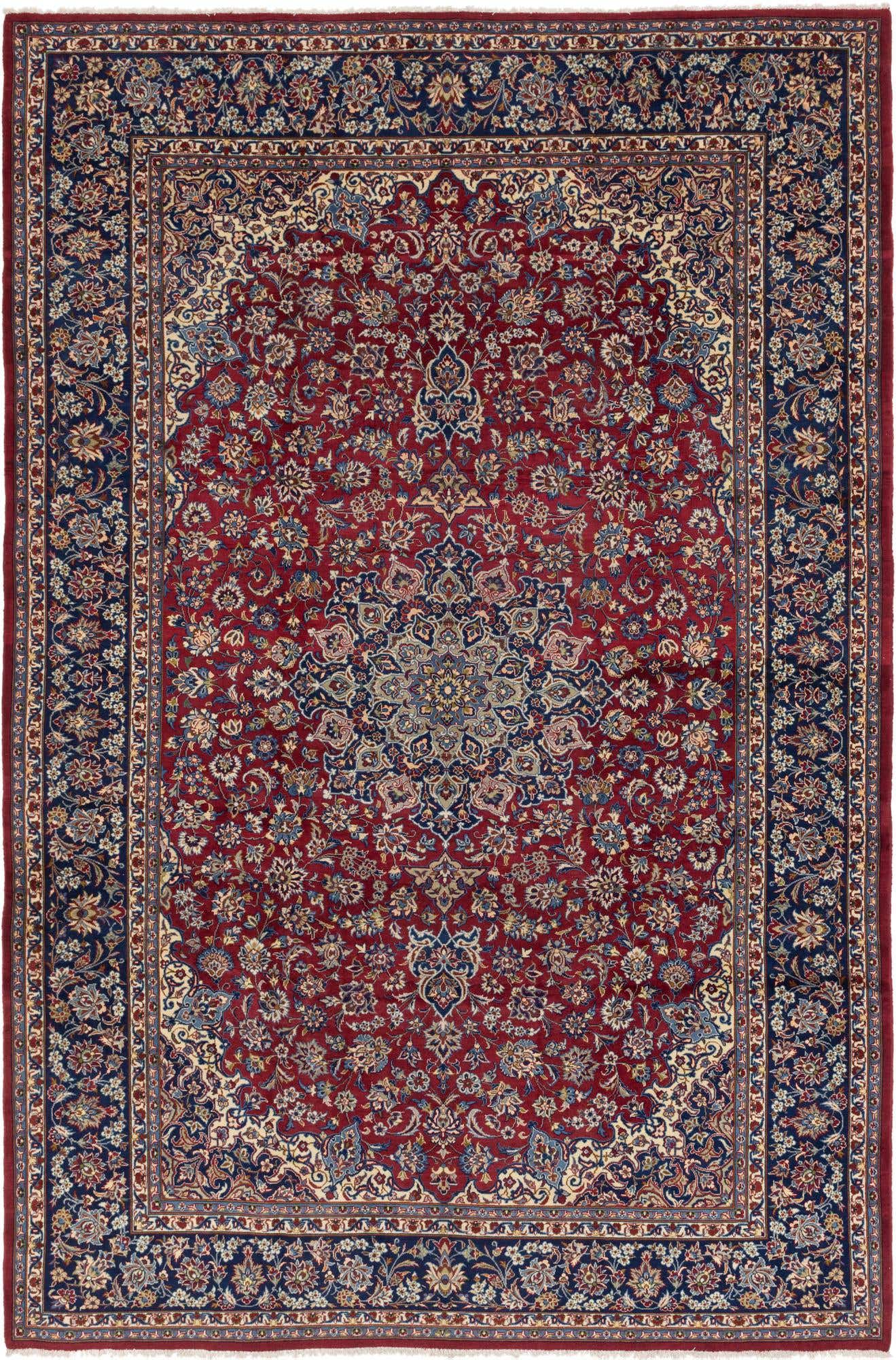 10' x 15' Hand Knotted Isfahan Persian Wool Rug
